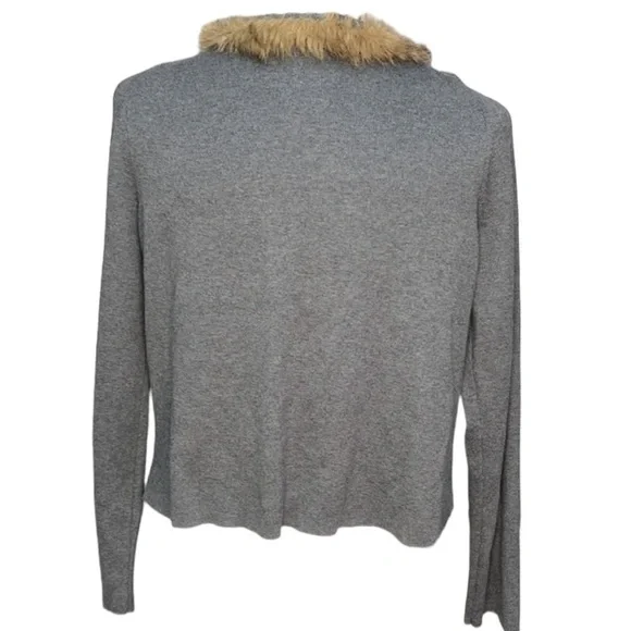Chico’s Faux Fur Trim Sweater - Picture 3 of 3
